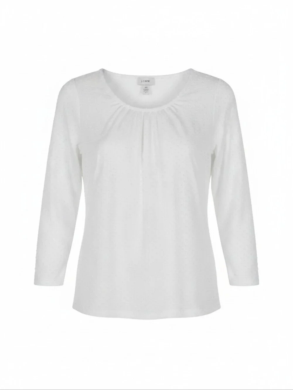 J.Crew Women's White Textured Clip-Dot Blouse Coastal Grandma Preppy Chic, XS